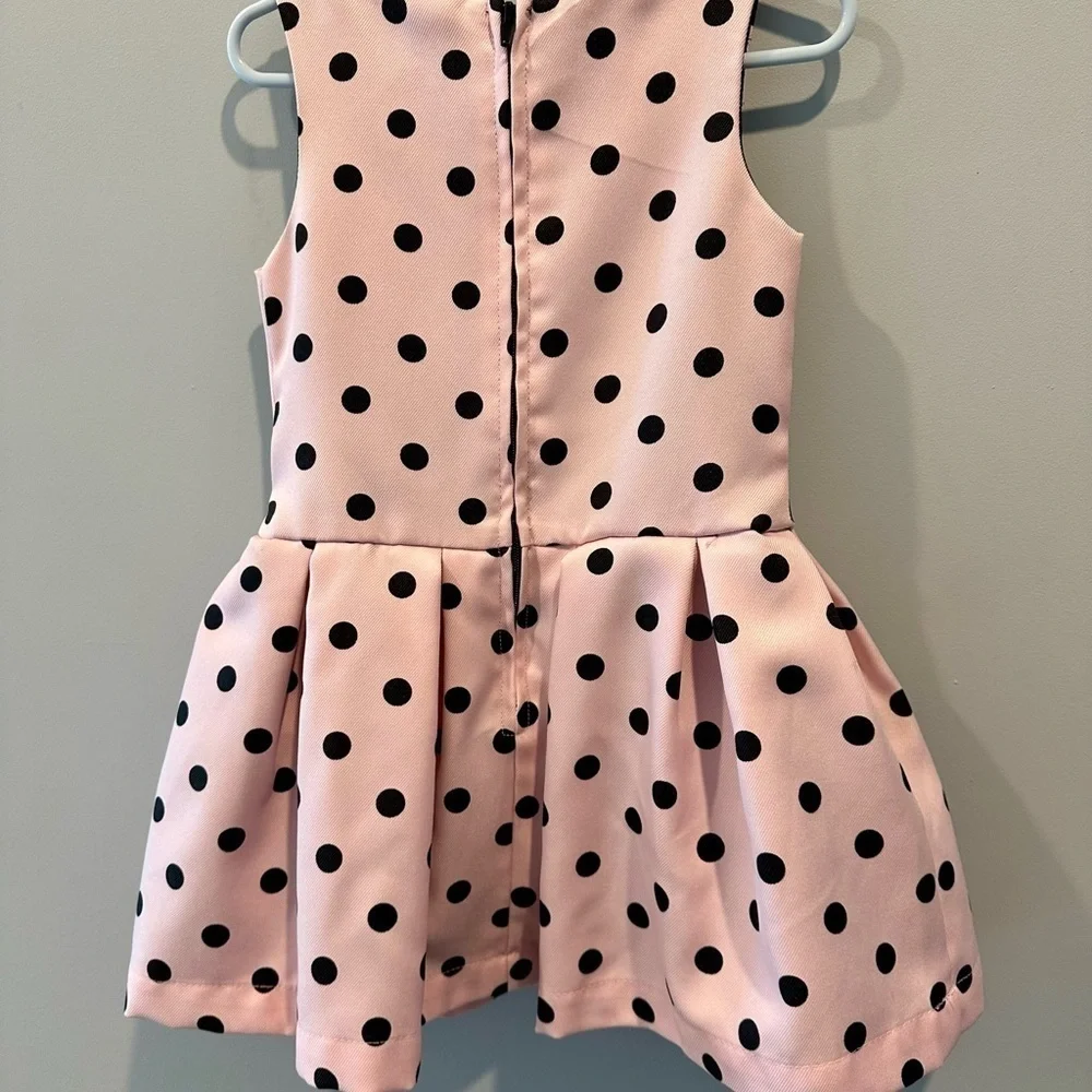 1989 place Children’s Place Girls Polka Dot Party Dress Pink Black Sleeveless 4T